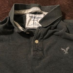 Large dark gray American Eagle polo.